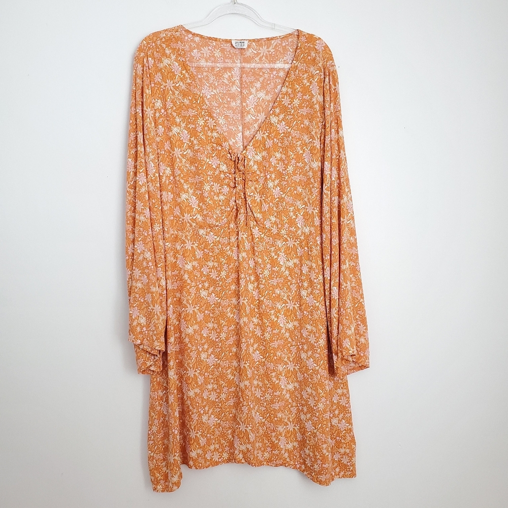 Cotton:On Orange Floral Dress Size 18